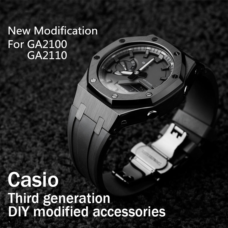 Casioak MOD 3Gen Conversion Kit Metal Bezel&Rubber Strap For G-Shock